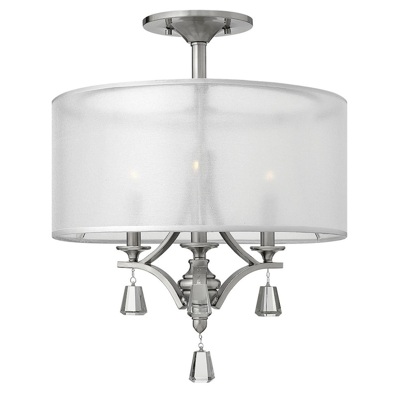 Fredrick Ramond 3 Light 1 Tier Drum Chandelier from the Mime - Brushed Nickel