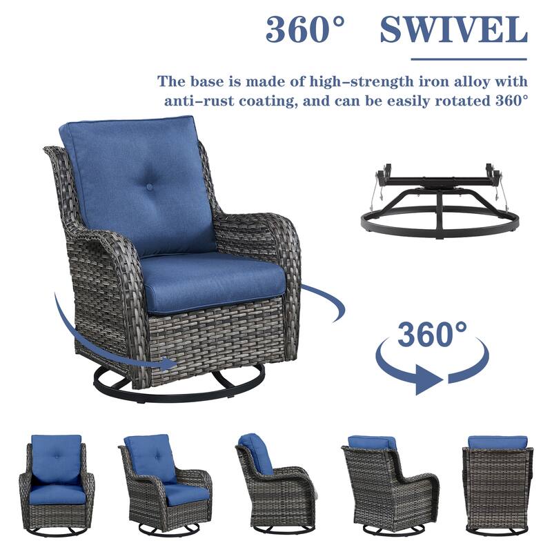 Gymojoy Outdoor Furniture Set with 50,000 BTU Fire Pit Table