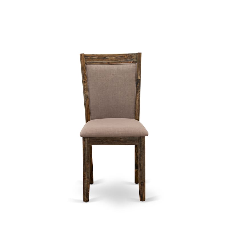 East West Furniture Monza Parson Dining Chairs - Linen Fabric Upholstered Chairs, Set of 2, (Finish Options)