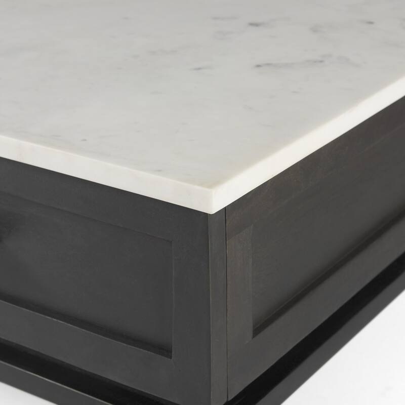 Updated Rustic Dark and Light Marble Top Cabinet - 22" H x 22" W x 22" D