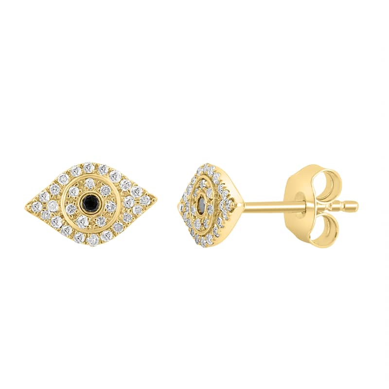 EFFY Gold-Plated 925 Sterling Silver Black Diamond Earrings