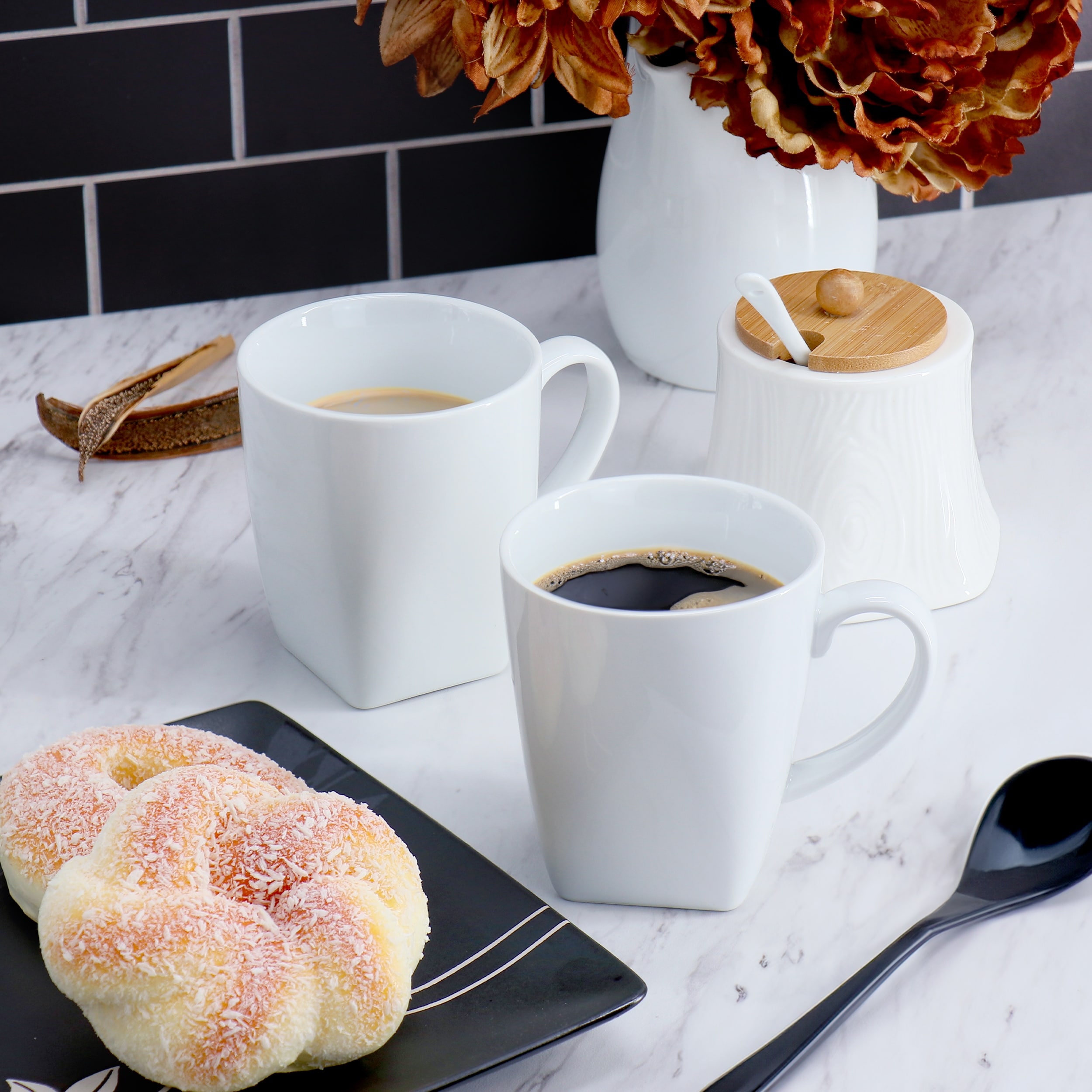 Our Table Simply White 6 Piece 13.26 Ounce Porcelain Mug Set in White -  Overstock - 40117833