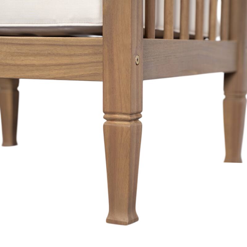 Scott Living Darla 4 Piece Outdoor Sleek Acacia Wood Seating Set with Water-Resistant Cushion