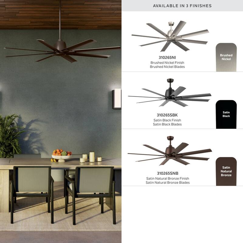 Kichler Lighting Breda 65 inch Outdoor Ceiling Fan with Remote