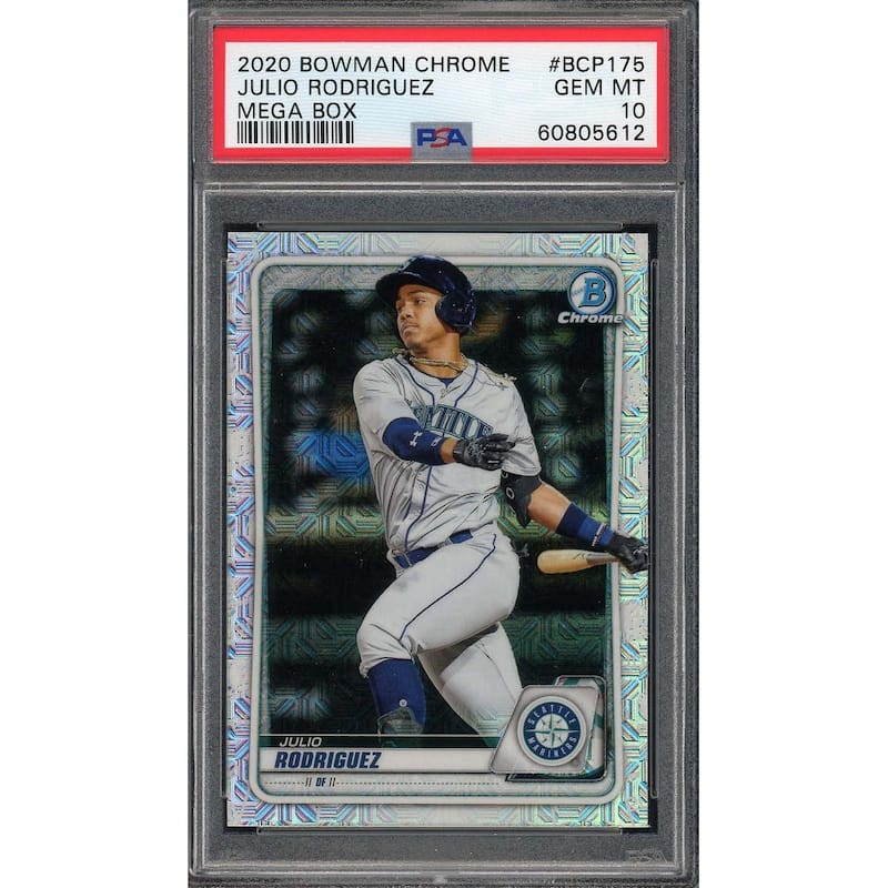 Julio Rodriguez 2020 Bowman Chrome Mega Box Rookie Card #BCP175 Graded PSA 10 - 8'6" x 11'6"