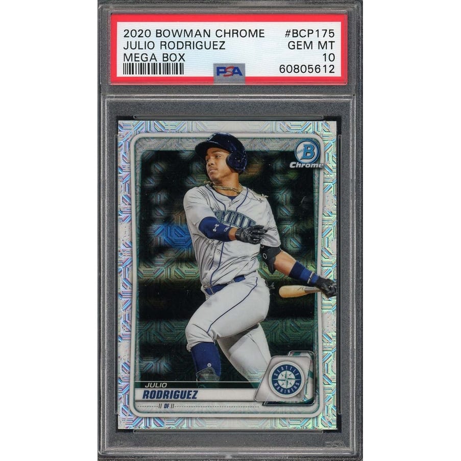 Julio Rodriguez 2020 Bowman Chrome Mega Box Rookie Card #BCP175 Graded PSA 10 - 8'6" x 11'6"