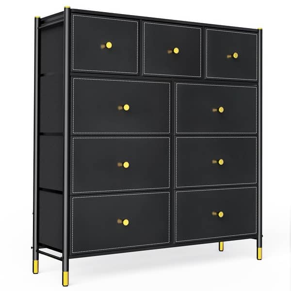 Luxury 9 Drawer Dresser for Bedroom Chest of Drawers with PU Leather Surface Wood Top Storage Unit - Bed Bath & Beyond - 38233743 Luxury 9 Drawer Dresser for Bedroom Chest of Drawers with PU Leather Surface Wood Top Storage Unit - Bed Bath & Beyond - 38233743