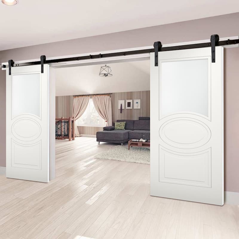 Slab Door Panel Opaque Glass / Mela 7012 Matte White / Modern Finished Doors / Pocket Closet Sliding Barn