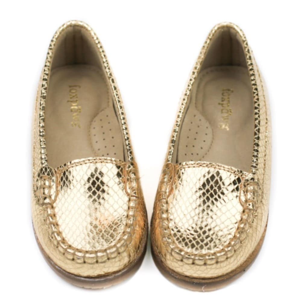 gold slip on loafers