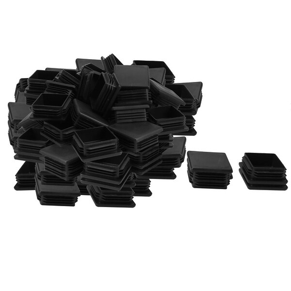 70pcs 50 x 50mm Plastic Square Ribbed Tube Inserts End Cover Cap