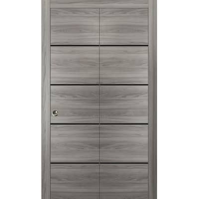 Bi-fold Doors 36 x 80 Planum 0015 Ginger Ash with Sturdy Tracks