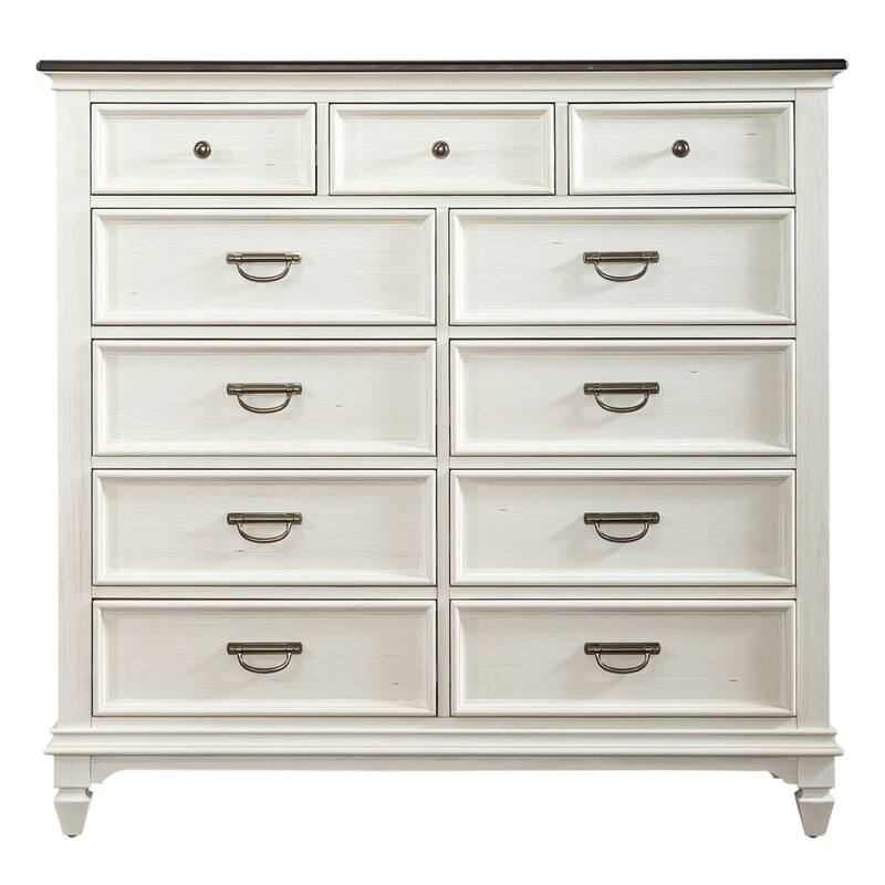 Allyson Park Wirebrushed White Charcoal 11 Drawer Chesser