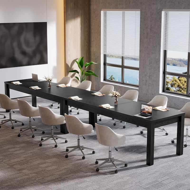 6.5 ft Solid Wood Conference Table, 78.7" Rectangular Meeting Table