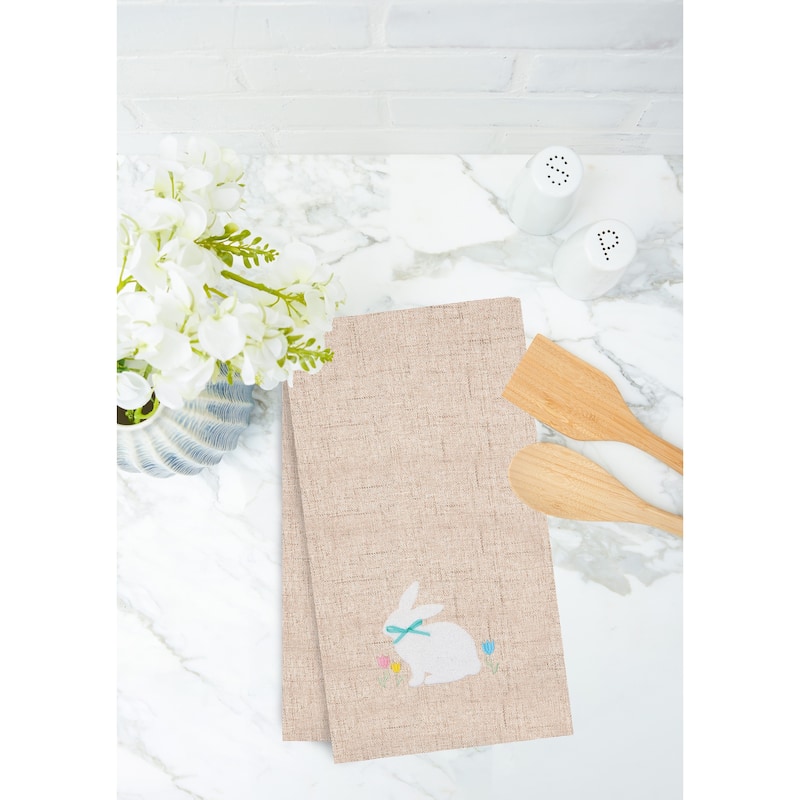Easter Bunny Rabbit Spring Theme Kitchen Dishtowel