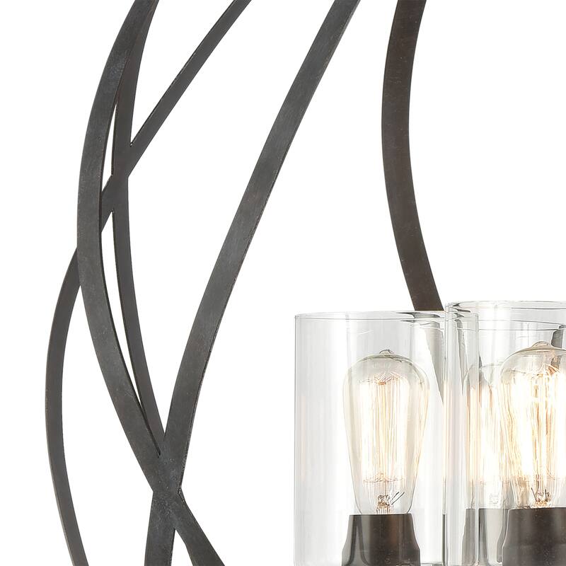 Elk Home Daisy Midnight Bronze With Clear Glass 6 Light Chandelier