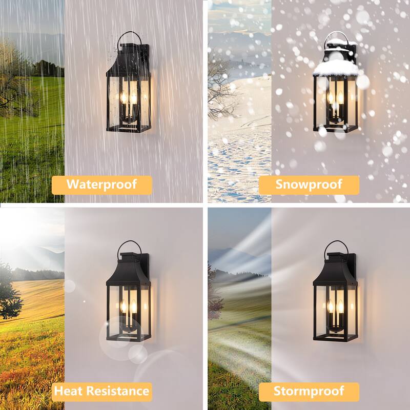 Outdoor Black Wall Lantern Sconce Light