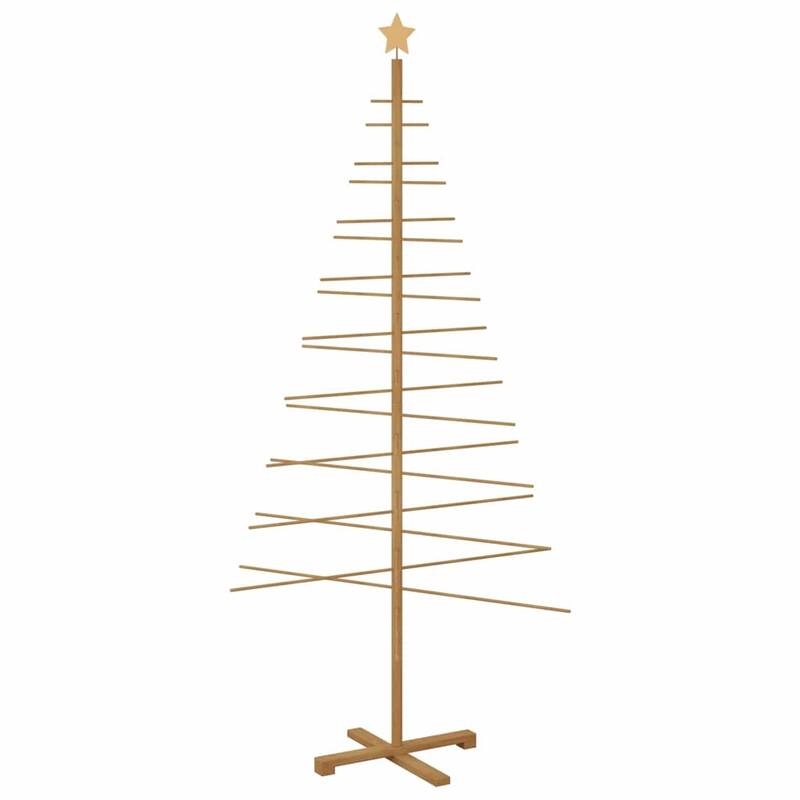 vidaXL Wooden Christmas Tree with Stand Brown bamboo