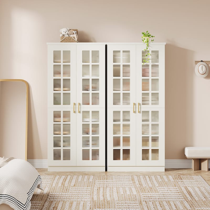 9-Tier Modern Shoe Storage Cabinet with Doors and Adjustable Shelves