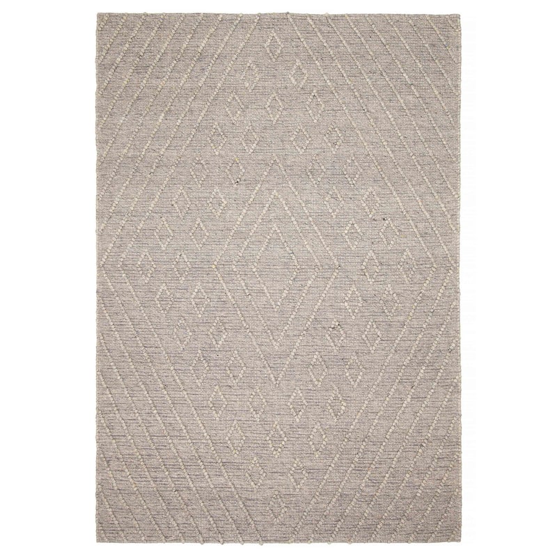 ECARPETGALLERY Braid weave Sienna Grey Wool Rug - 6'2 x 8'11 - Grey - 6'2 x 8'11