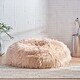 preview thumbnail 16 of 18, Lachlan Glam Faux Fur Bean Bag Chair by Christopher Knight Home Pink Beige