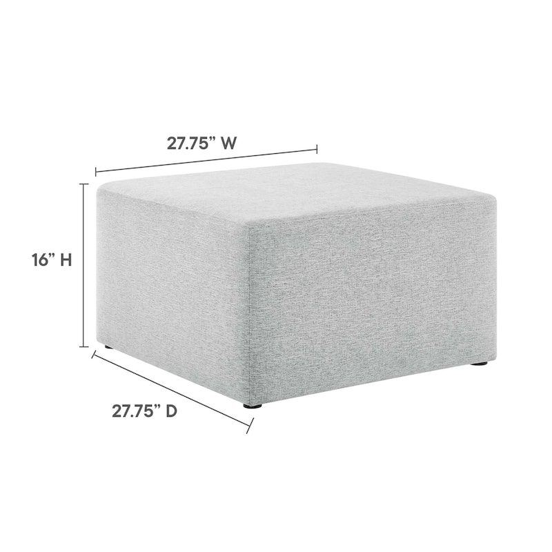Callum 17"/28" Square Woven Heathered Fabric Upholstered Ottoman