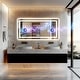 preview thumbnail 4 of 12, XXL Digital Displays Mirror with Bluetooth and Lights LED Makeup Mirror Dimmable 3 Modes - 47.24x23.62''