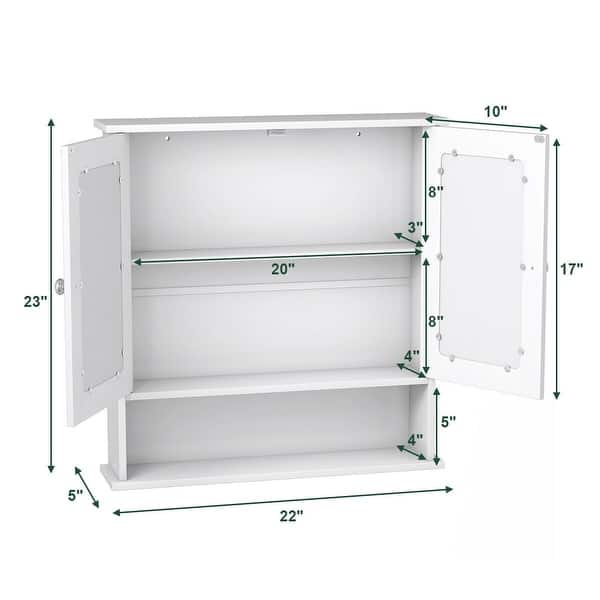 Shop Costway New Bathroom Wall Cabinet Double Mirror Door Cupboard