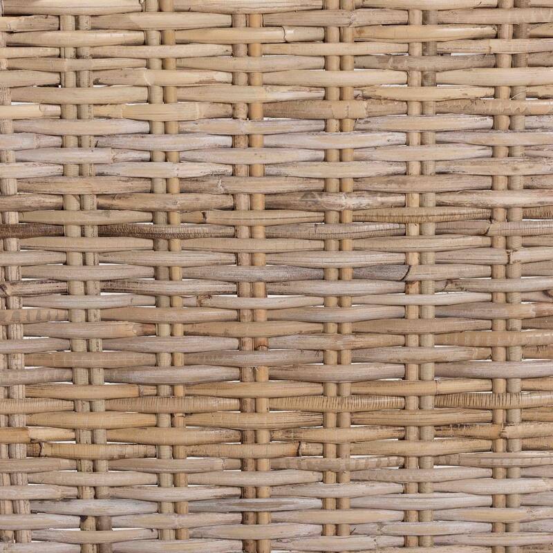 Magy Modern Bohemian Grey Kubu Rattan and Mahogany Wood Bar Stool