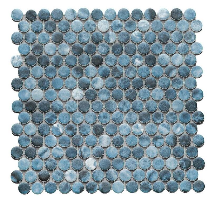 The Tile Life Eterna Penny 12x12 Round Glass Mosaic Floor, Wall & Backsplash Tile