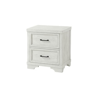 Foundry 2-Drawer Traditional Wood Nightstand, White Dove