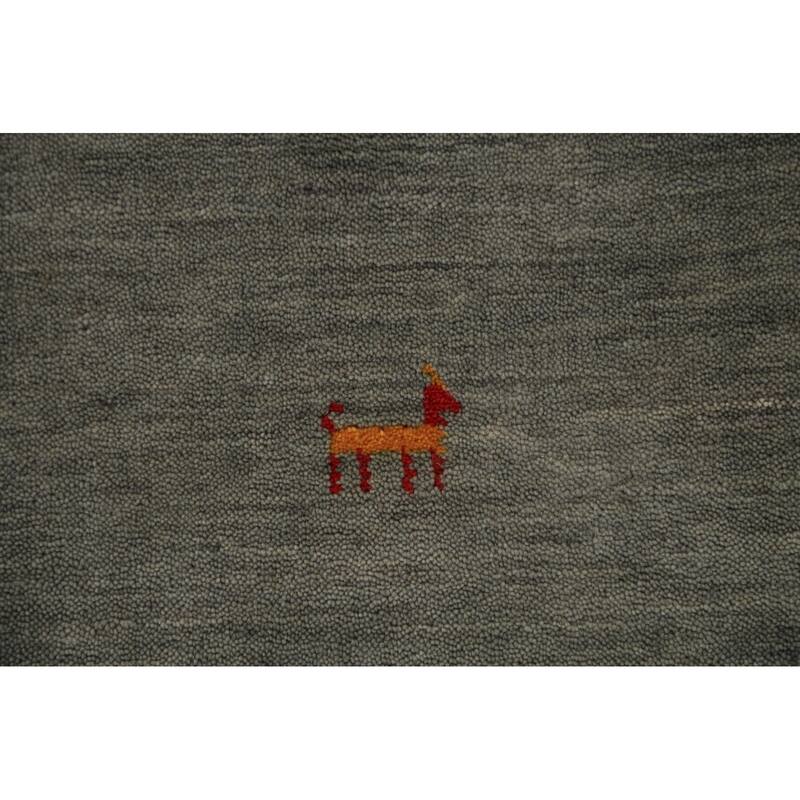 Striped Tribal Gabbeh Oriental Area Rug Handmade Wool Carpet - 4'10" x 7'10"