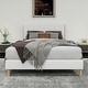 preview thumbnail 2 of 91, Caxkun Upholstered Platform Bed Frame with Wingback headboard