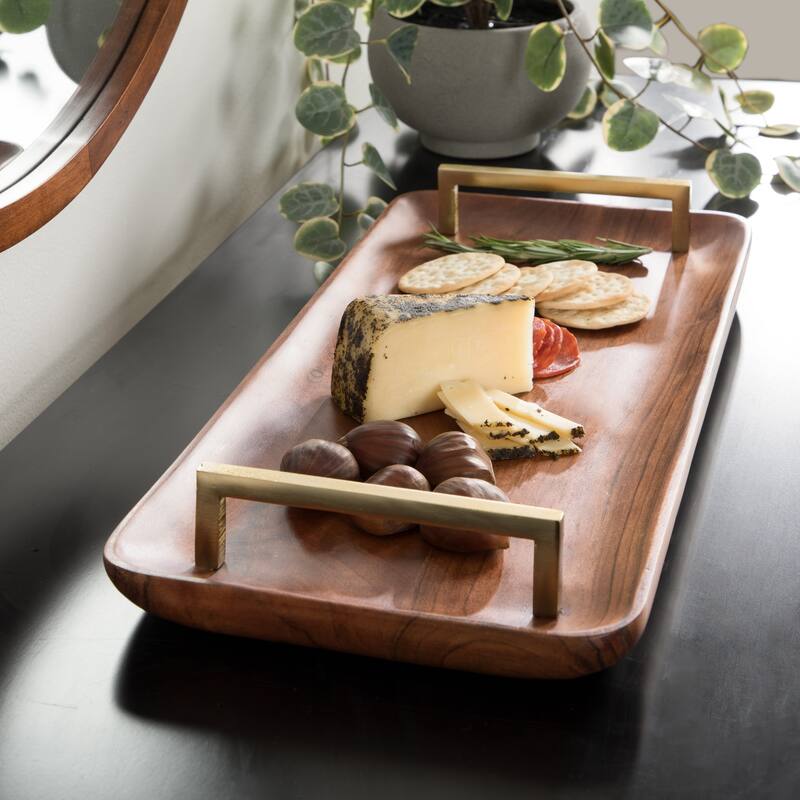 Kate and Laurel Cantwell Wood Decorative Tray - 18x8
