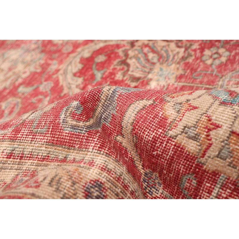 ECARPETGALLERY Hand-knotted Antalya Vintage Dark Red Wool Rug - 9'1 x 11'4