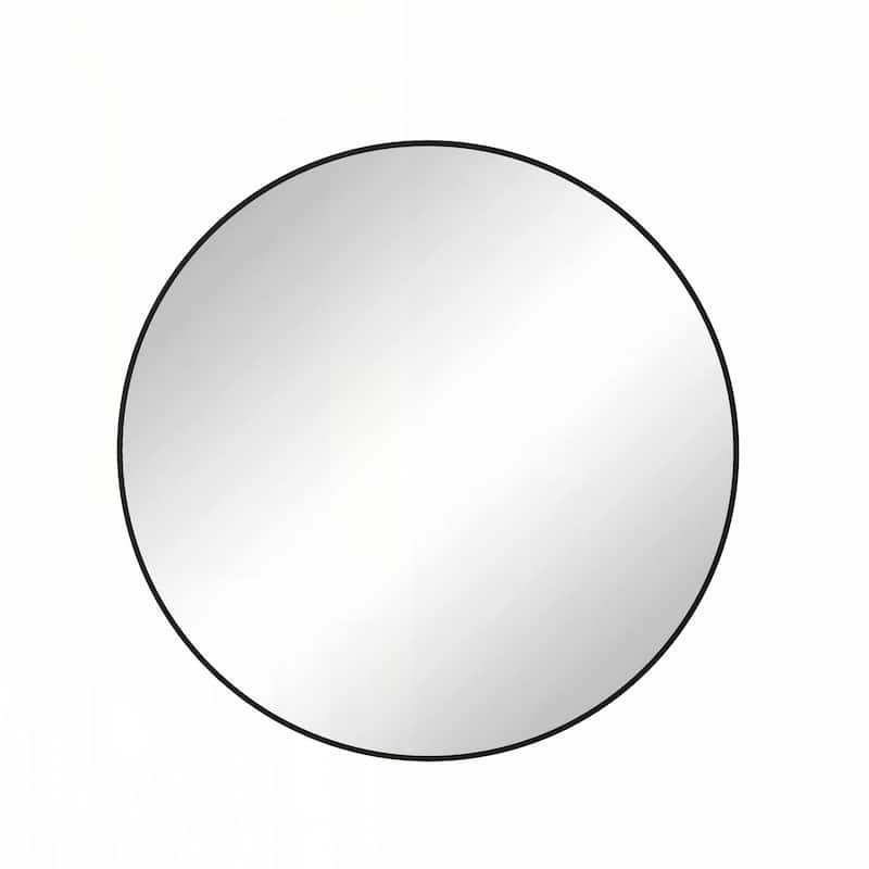 Wall Mirror 28 Inch Black Circular Mirror Metal Framed