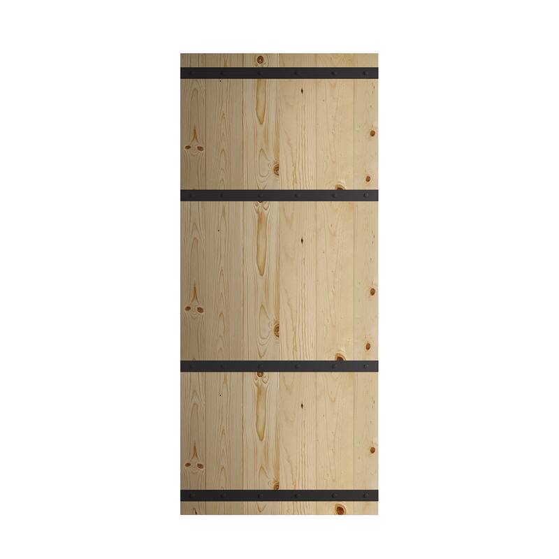 Coast Sequoia 72in x 84in Castle Series Pine Wood Double Sliding Barn Door With Hardware Kit