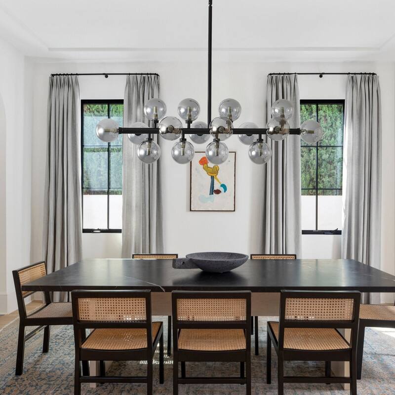 Modern Linear Chandelier 16-Light Sputnik Glass Globe Chandelier Mid Century - 38inch