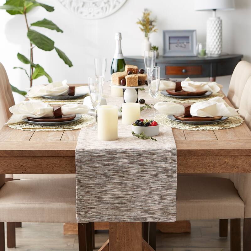 Tonal Recycled Cotton Slubby Rib Table Runner