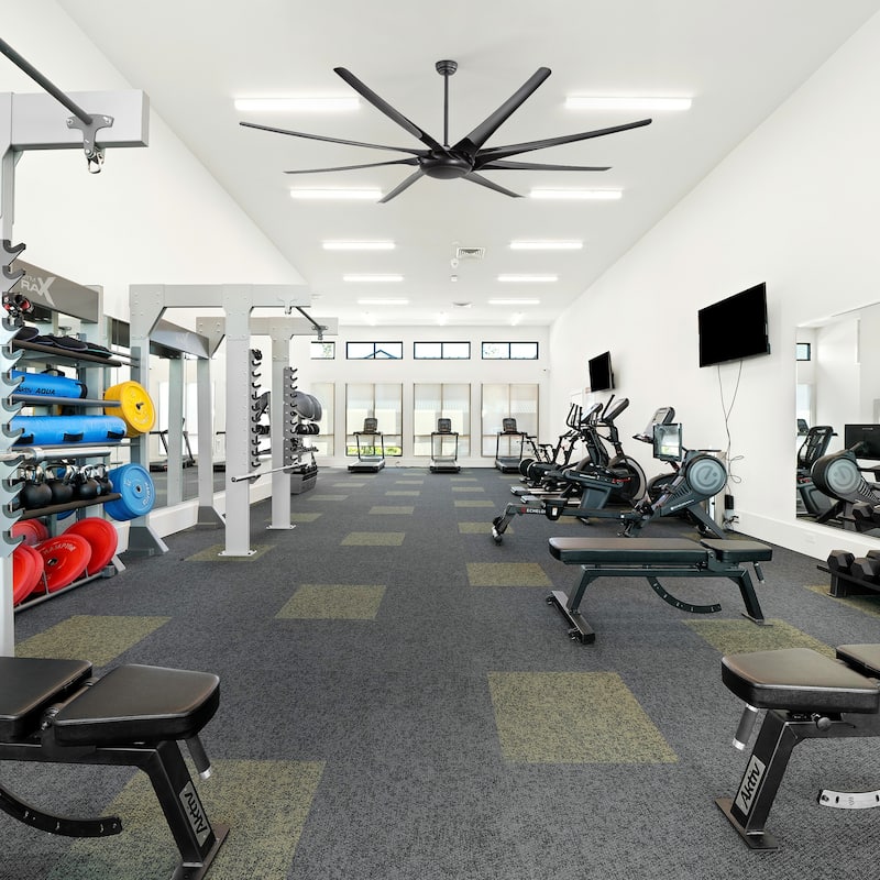 65/72/84/100-In Black/White Industrial Ceiling Fan with Remote without Light(8-Blade)