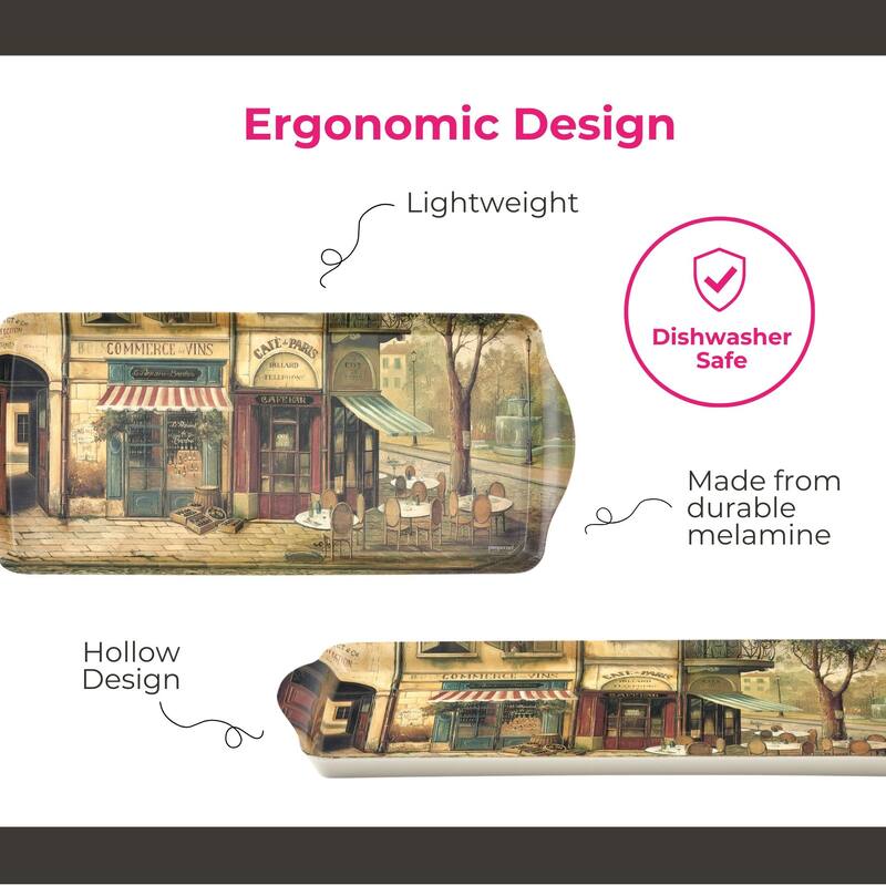 Pimpernel Parisian Scene Melamine Sandwich Tray - 15.25" x 6.5"