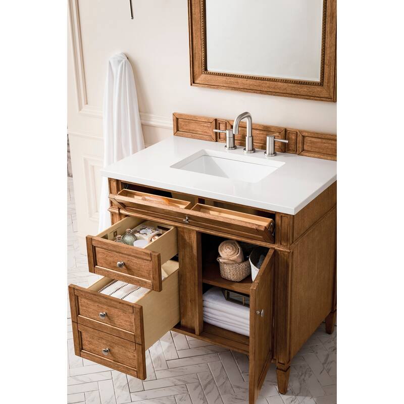 James Martin Vanities 650-V36-3WZ Brittany 36" Single Basin Poplar