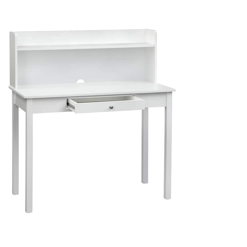 Simple Living Foster White MDF Desk with hutch