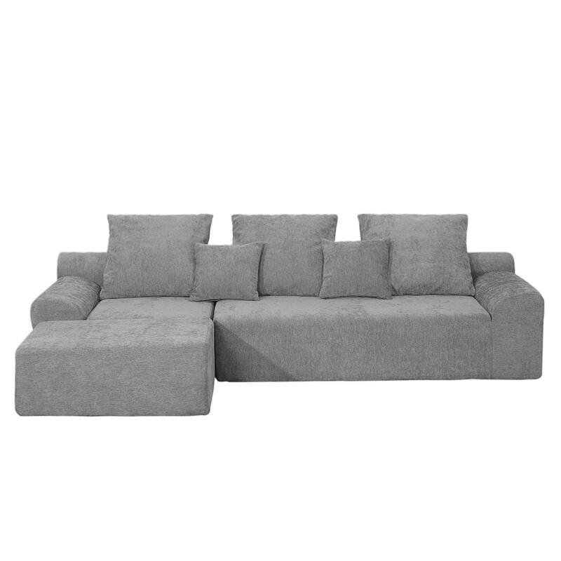 Sofa 111-in Casual Gray 3 -seater Reclining Sectional - 8' x 10'