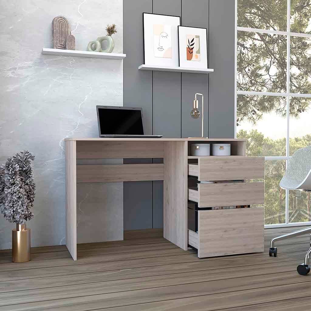Computer Desk San Diego, One Shelf, Light Gray Finish,High quality and