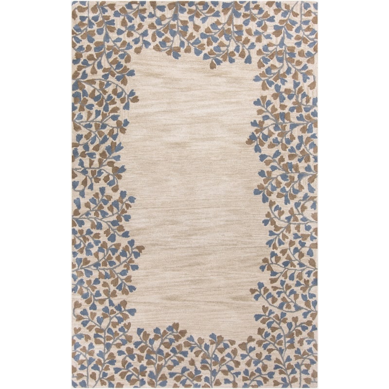 Rome Hand Tufted Floral Border Area Rug