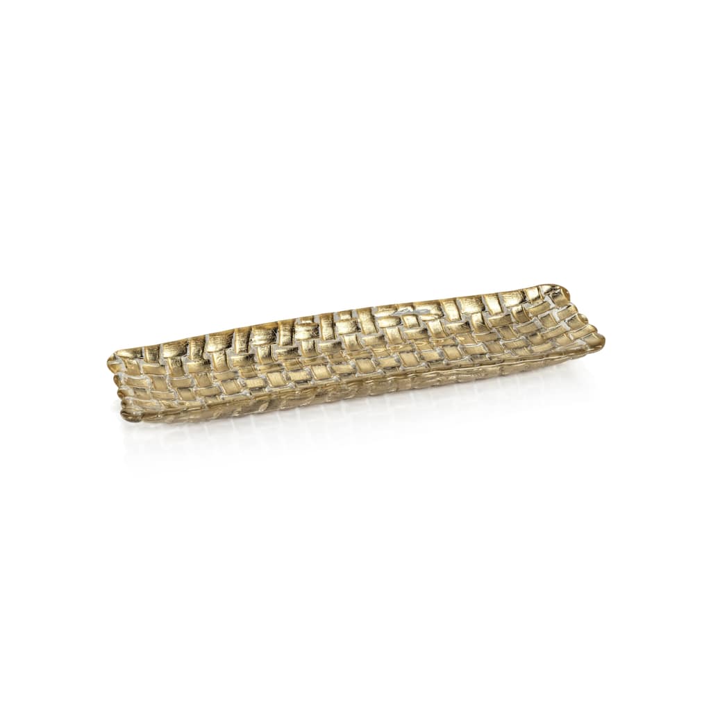 Nova 12.25" Braided Rectangular Glass Plates, Set of 6
