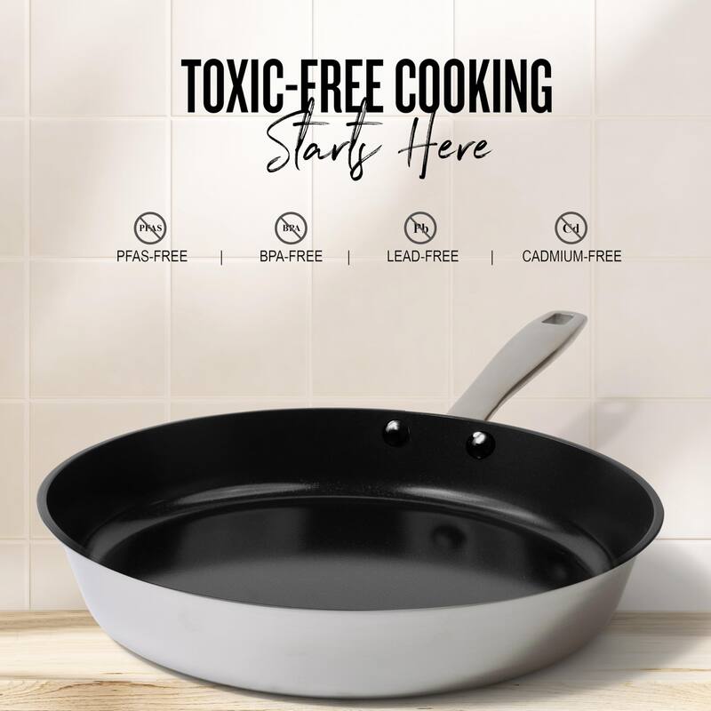 Alva Maestro 5-Ply Nonstick Stainless Steel Cookware Set - Non-Toxic Pans