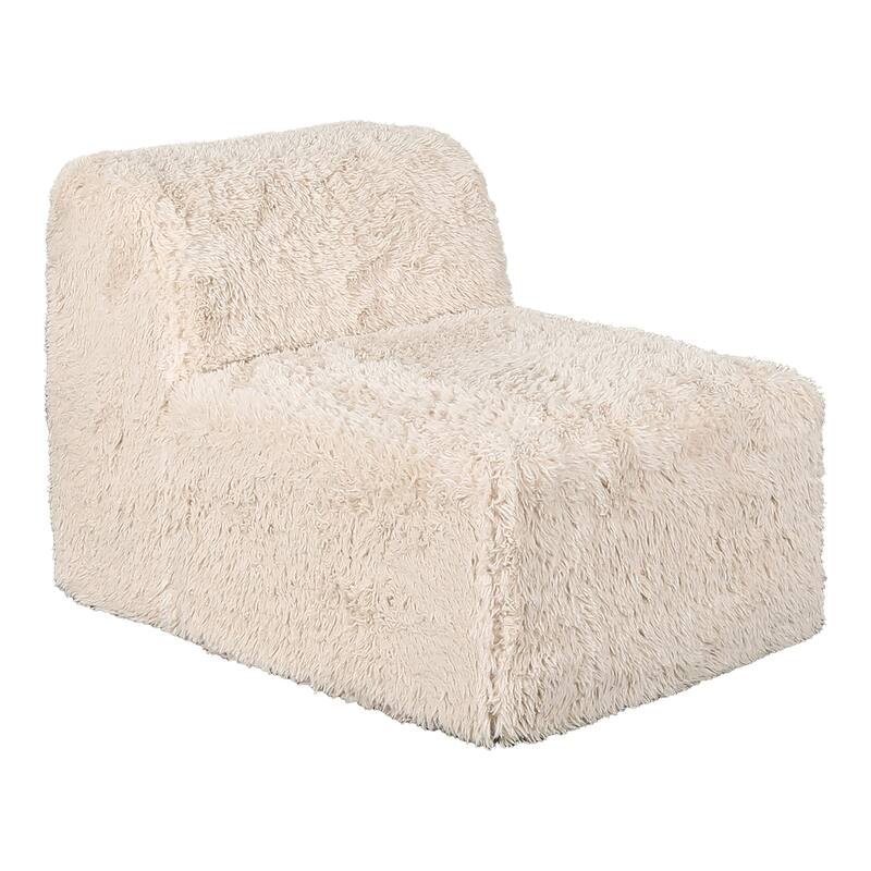 Furniture of America Ylena Modern Faux Fur Foam Modular Compressed Sofa Chair