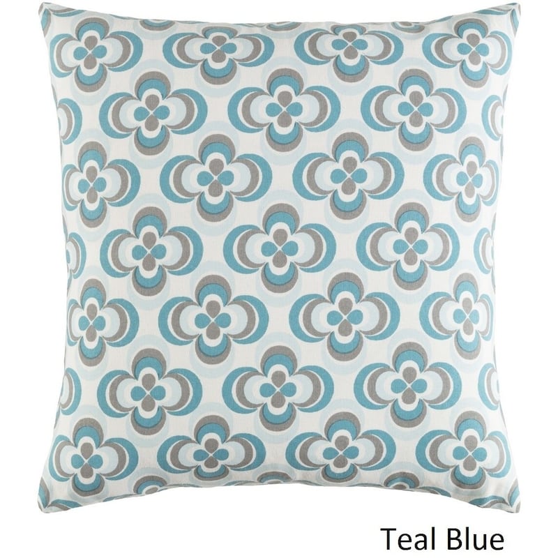 Decorative 18-inch Chung Feather Down or Polyeste Filled Throw Pillow - Down - Teal