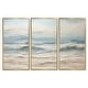 preview thumbnail 15 of 18, Designart "Beige And Blue Coastal Beach Paint" Coastal Beach Framed Art Set of 3 - Nautical & Coastal Wall Art Set